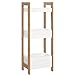 HOMCOM Mobiletto Bagno Multiuso Scaffale a 3 Ripiani Compatto in Legno MDF e Bambù, Bianco, 27.5x20.8x74cm