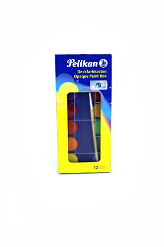 Pelikan - Caja de Acuarelas, Para Niños, 12 Colores, Colorella Brushpen, 10 Colores, Lavable, Tapón Anti Ahogamiento