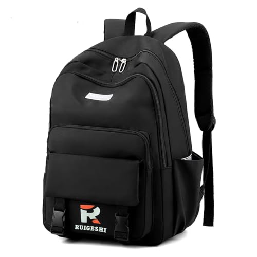 Mochila Leve Feminina Escola Trabalho Viagem Fashion Mochilas Para Notebook Moderna Menina Bolsa Fofa Estilosa (Preta)