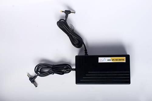 Image of EVA Mini UPS for 2 Routers+ONU | Dual Output 12V + 12V | Uninterrupted Power Backup for All Brand Wi-Fi Router + ONU /Modem + Router Setup | 3-6 Hours Backup |3 * 2900mAh Lithium ion Long Life Battery