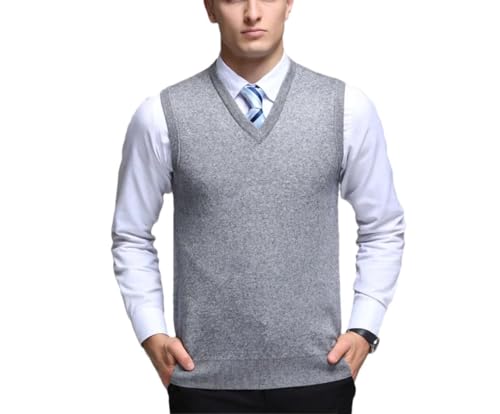 Men Wool Knitted Thicken Vest Winter Sleeveless Sweaters V-Neck Warm Waistcoat