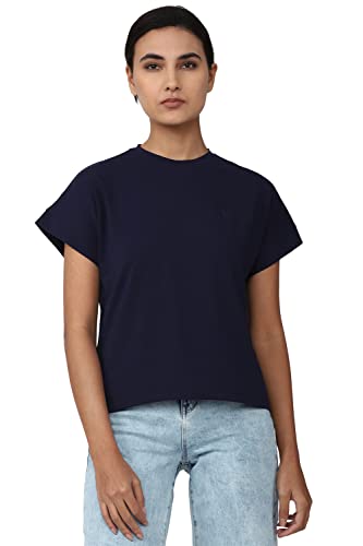 Image of Van Heusen Women's Cotton Regular Fit Half Sleeve Crew Neck Casual Regular Comfort Fit T-Shirt