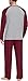 PrinStory Men's Pajama Sets Sleepwear Pjs Lightweight Long Sleeve Crewneck Shirts and Bottoms Soft Comfy Sleep Sets Contrast Color Wine Red US M