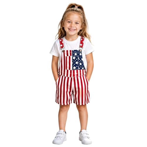 Pantalones cortos estampados para niñas con tirantes ajustables y tejido ligero de playa