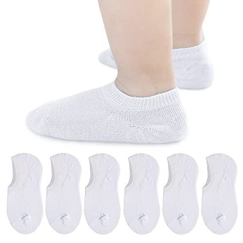 LO SHOKIM Baby No Show Socks Girls Low Cut Ankle Socks Boys Non Slip Breathable Soft Cotton Socks Toddler 6 Pairs