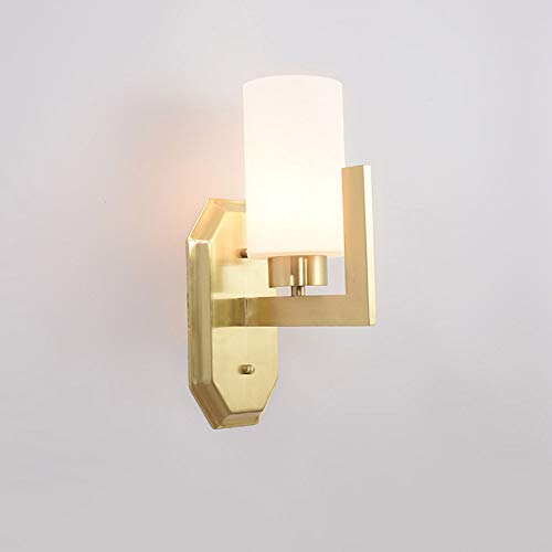 OOMRNV Lámpara Cilíndrica De Vidrio De Cobre, Creatividad Posmoderna, Aplique De Luz De Latón para Restaurante, Sala De Estar, Baño, Espejo, Faros, Mesita De Noche,1 Light