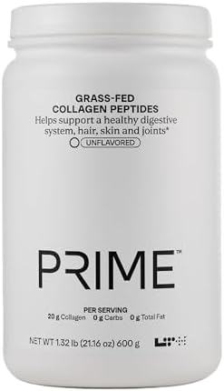 LTH Prime Collagen Peptides – Trusted by Life Time Fitness Members – Collagen Powder for Digestive Health – Supports Healthy Joints, Hair & Skin – from Grass-Fed Cows – Unflavored – 30 Servings