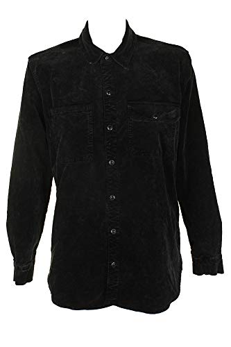 Lucky Brand Womens Velour Jacket Button-Down Top Black L