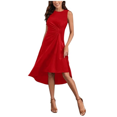 Robe sans manches froissée midi unie : dites adieu aux vêtements lourds