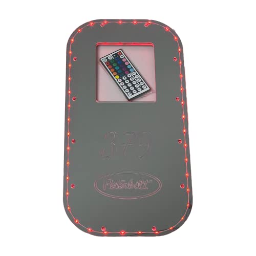 Peterbilt 379 Extended Hood Fit Replacement Shift Boot Plate By Floridas Finest Customs Works, Mirror Finish RGB Color Changing with Remote Include Made In USA