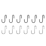 Sscon 12Pcs Universal S Hook 2 Inch Length Black Carbon Steel Metal S-Hooks for Hanging(6 Black + 6