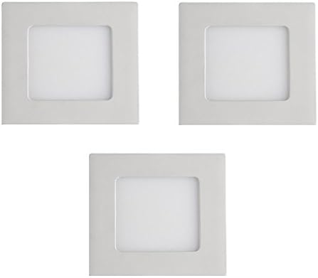 Els Banys 08 3753 01 – Kit of 3 Recessed LED Lamps, Extra-Flat, 3 W, Aluminium, 8.5 x 8.5 cm, White