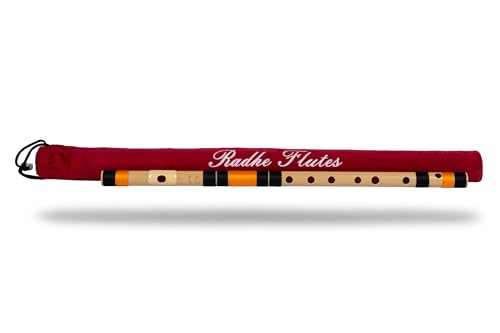Radhe Flutes | C Sharp Left Handed Middle Bansuri | Black & Orange | Tuned With Tanpura A=440Hz...