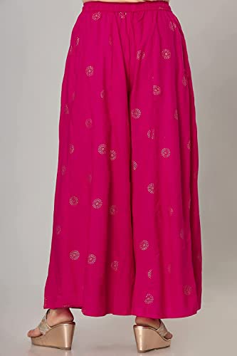 Image of Rayon Gold Print Skirt Palazzo || Rayon Palazzo || Skirt Palazzo || GOLDPRINT Skirt Palazzo || Multicolour