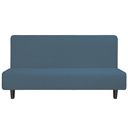 Image of Easy-Going Stretch Large Futon Slipcover Armless Futon Cover Bluestone