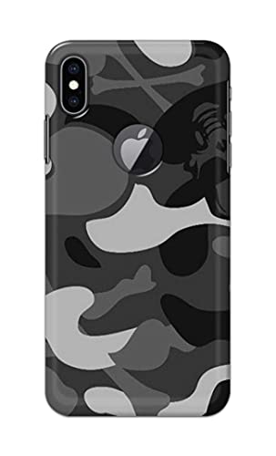 Image of Printed Hard Back Cover Case for Apple iPhone Xs Max Logo View Back Cover (Army Pattern) -203
