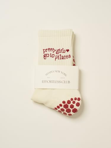 Image of Shapes Studio Half Calf Grip Socks, Cute Fruit Pilates Socks, Ruffle Socks, Non-Slip for Barre Yoga