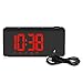 Produktbild Haoqin USB-gesteuerter LED-Projektionswecker Dimmbares FM-Radio Tischuhr mit drehbarem Projektor Doppelalarm Schlummerfunktion - Rot