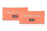 Nexersys Microfiber Sports Towel. 2-in-1 Workout Towel and Car Seat Protector. Dual Pocket Design. Universal Fit. Large Multipurpose Exercise Towel. Quick Dry. (Coral) Pack of 2