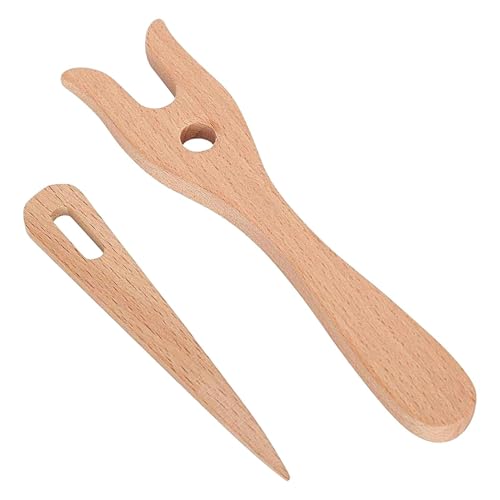 Horquilla de Madera,Set de Agujas de Grande de Madera   Juego de Agujas de Grande, Horquilla de Costura Lucet, Agujas de Ganchillo, Kit de Horquilla de Punto, Kit de Agujas Tejidas