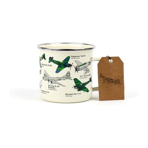 Gift Republic Aeroplane Enamel Camping Mug Cover