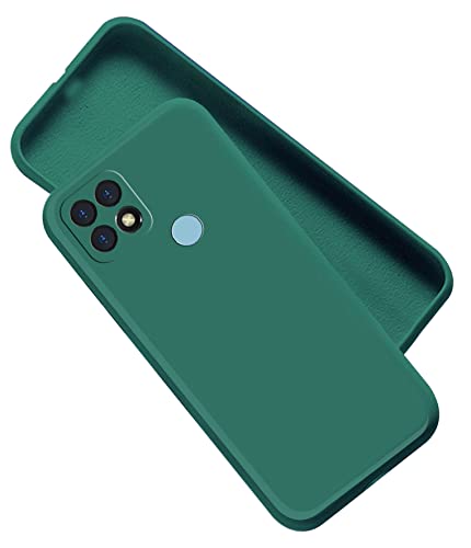 Image of A rtistque Liquid TPU Silicone Matte Shockproof Flexible with Camera Protection Soft Back Cover Case for Oppo A15 / Oppo A15s - Green