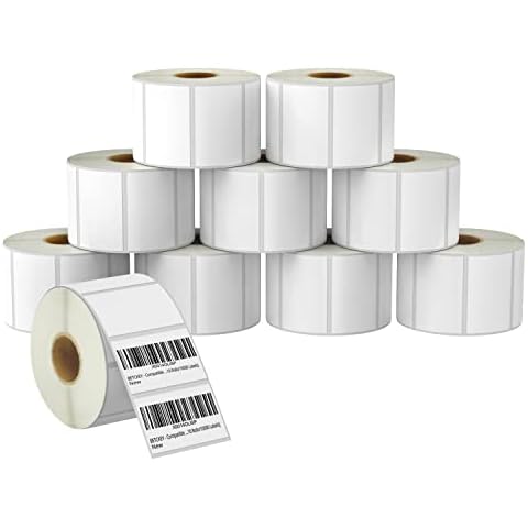 BETCKEY - 2.25" x 1.25" (57 mm x 32 mm) UPC Barcode & Multipurpose Labels Compatible with Zebra & Rollo Label Printer,Premium Adhesive & Perforated [10 Rolls, 10000 Labels] Cover