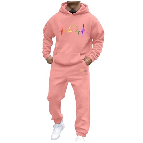 Jogginganzug Herren Langarm Jogginghose Atmungsaktiv Männer Tracksuit Einfarbig Zweiteiliger Schwitzanzug Trainingsanzug Sweatjacke Freizeitanzug Sport Anzug Hoodie mit Tasche 34 Rosa M Jogginganzug Herren Langarm Jogginghose Atmungsaktiv Männer Tracksuit Einfarbig Zweiteiliger Schwitzanzug Trainingsanzug Sweatjacke Freizeitanzug Sport Anzug Hoodie mit Tasche 34 Rosa M