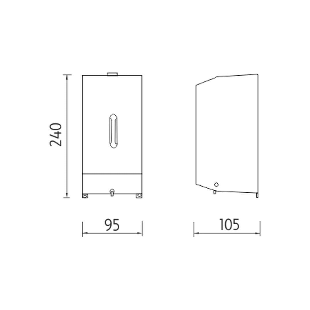 Nimco Articoli sanitari - Distributore di sapone liquido a parete, 800 ml, acciaio inox spazzolato HPM 27031-MS-10