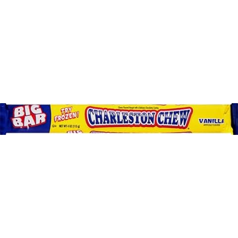 Charleston Chew (1) Big Bar - Vanilla Flavored - Chewy Nougat With A Delicious Chocolatey Coating - Try Frozen! Peanut & Gluten Free 4 oz Cover