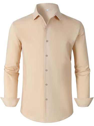 Mens Dress Shirts for Men Long Sleeve Wrinkle Free Button Down Shirt Formal Business Casual Shirts