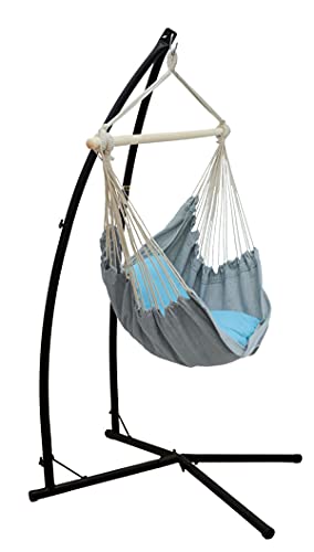 AMANKA Hängestuhlgestell mit Hängesessel - 215cm Metallgestell bis 120kg...