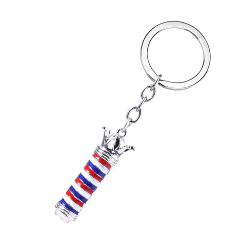 BESTonZON Llavero Metálico para Llaves Colgante de Lámpara Giratoria de Barbería Accesorio Decorativo para Mochila Resistente y Práctico Obsequio Adecuado para Uso Diario