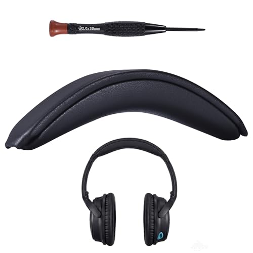 Lukvcoe funda de diadema para Bose QuietComfort 25 (QC25), negra | Ajuste perfecto, instalación rápida sencilla, alivio de presión, durabilidad mejorada, ergonómica, para sesiones largas, cuero proteinado miniatura 1