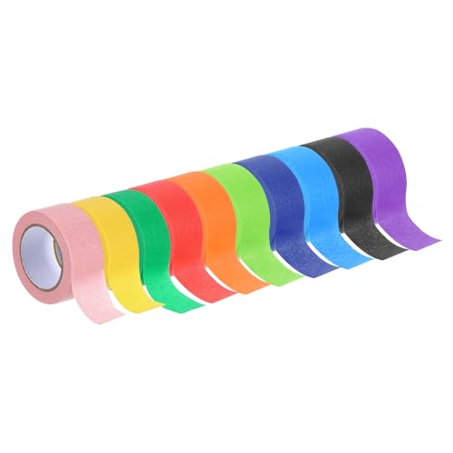 Image of Masking Tape 10 Colors Painters Tape Paper Tape [for Crafts DIY Walls Painting Packing Automotive Home Decoration Teaching]- 1 Inch x 10 Yards /10 Rolls