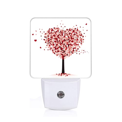 Image of Love Tree Night Light,Valentine's DayNightlight Plug into Wall,LED Lamp,Suitable for Bedrooms,Kitchens,Toilets,Etc.Auto Sensor Dusk to Dawn,Energy-Saving