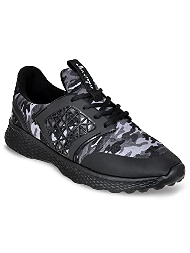 Image of Allen Cooper Mesh Training,Walking, Gym,Cricket Running Sports Shoes for Men - Black (1 Pair)