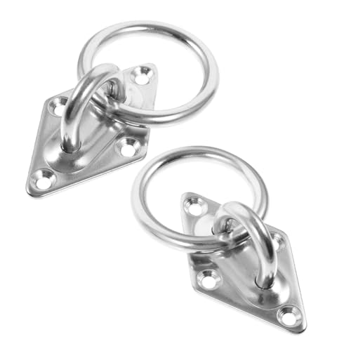 Zerodeko 2piezas Anillo De Tiro De Remolque De Acero Inoxidable Gancho De Montaje Para Techo Placa De Gancho Ojal Redondo Para Columpio Al Aire Anillo De Anclaje Para Caja De Camioneta De