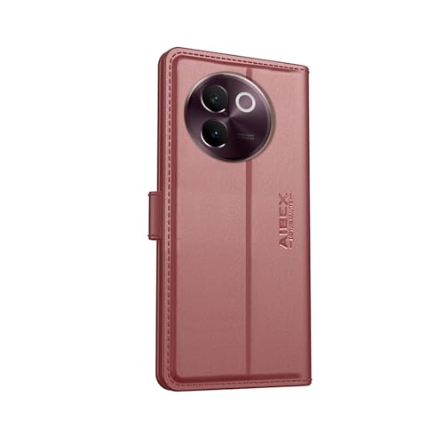 Image of AIBEX Compatible for Vivo Y30e 5G Flip Cover Leather Finish with Magnatic Closure | Inside TPU with Card Pockets | Wallet Stand | Complete Protection Flip Case -Brown