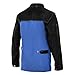 QeeLink Schweißjacke, geteilte Lederärmel, hochwertige, schwer entflammbare Baumwoll-Körperschweißjacken, Blau und Schwarz, L