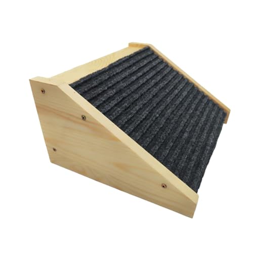 kowaku Hundetreppe 35cm Hunderampe für kleine Hunde, Haustiertreppe mit Rutschfester Trittmatte, Hunde Treppen aus Holz, Katzentreppe für Bett, Sofa, Couch und Auto, 25 cm x 30 cm x 15 cm, Stil a