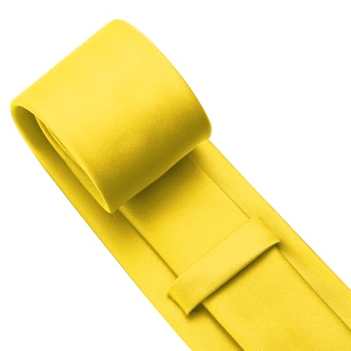 Image of KOOELLE Men's Ties Solid Pure Color Plain Neckties Formal Black Ties For Men