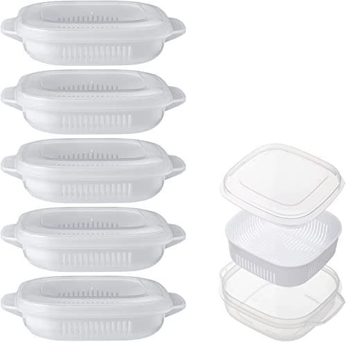 Ladruph 冷凍ごはん容器 冷凍ご飯容器 ザル付き 冷凍ご飯容器 ご飯れいとう容器 ご飯冷凍容器 (電子レンジ/食器洗い乾燥機対応) 食品保存 シンプルで便利 透明蓋 積み重ね可 ご飯 ねぎ にんにく フルーツ 冷凍 容器 一膳分 (10個)