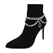 Women Western Fashion Boot Chain Bracelet Silver Metal Shoe Anklet Drop Ethnic Charm z284