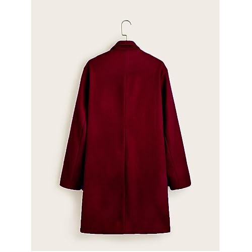 Trench Coat for Men Business Casual Double Breasted Blazer Jackets Dressy Lapel Neck Long Sleeve Overcoat with Pocket4