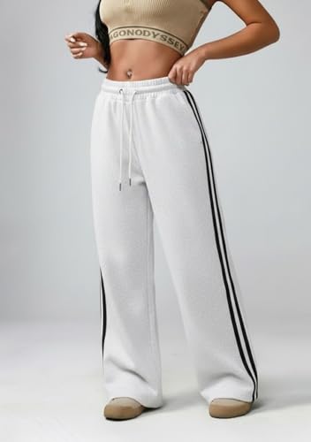 Image of dockstreet Straight Wide fit Long Length Open Bottom Jogger for Women /Trending Multi Pocket Style, Relaxed Casual Pants for Women