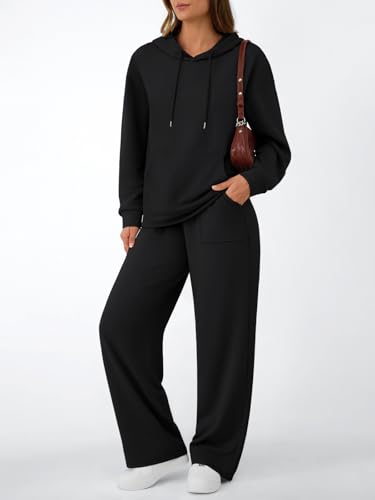 AUTOMET Womens 2 Piece Outfits Sweatsuits Lounge Matching Fall Sets Jogging Suit Oversized Hoodie Wide Leg Sweatpant Clothes3