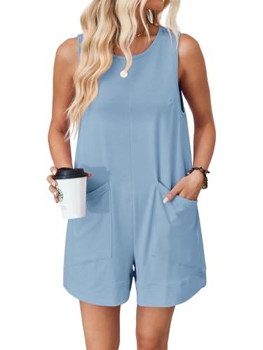 Barboteuse d'été courte pour femme combishort ample en coton léger