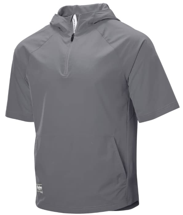 Image of Rawlings Men's Rawlings | Colorsync Short Sleeve Hooded Cage Jacket | Adult Sizes | Multiple Colors