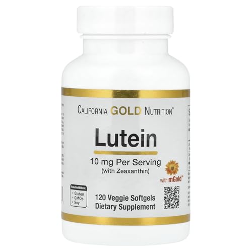 California Gold Nutrition Lutein with Zeaxanthin from Marigold Extract 10 mg 120 Veggie Softgels